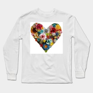 Printed Paper Quilling art. quilling heart.flower heart Long Sleeve T-Shirt